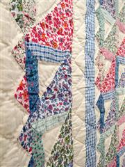 VTG QUEEN SIZE COTTON HANDMADE AND MACHINE CRAFTED MULTICOLORED PATCHWORK QUILT